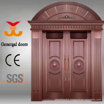 High quality luxury 100% pure copper villas main door designs